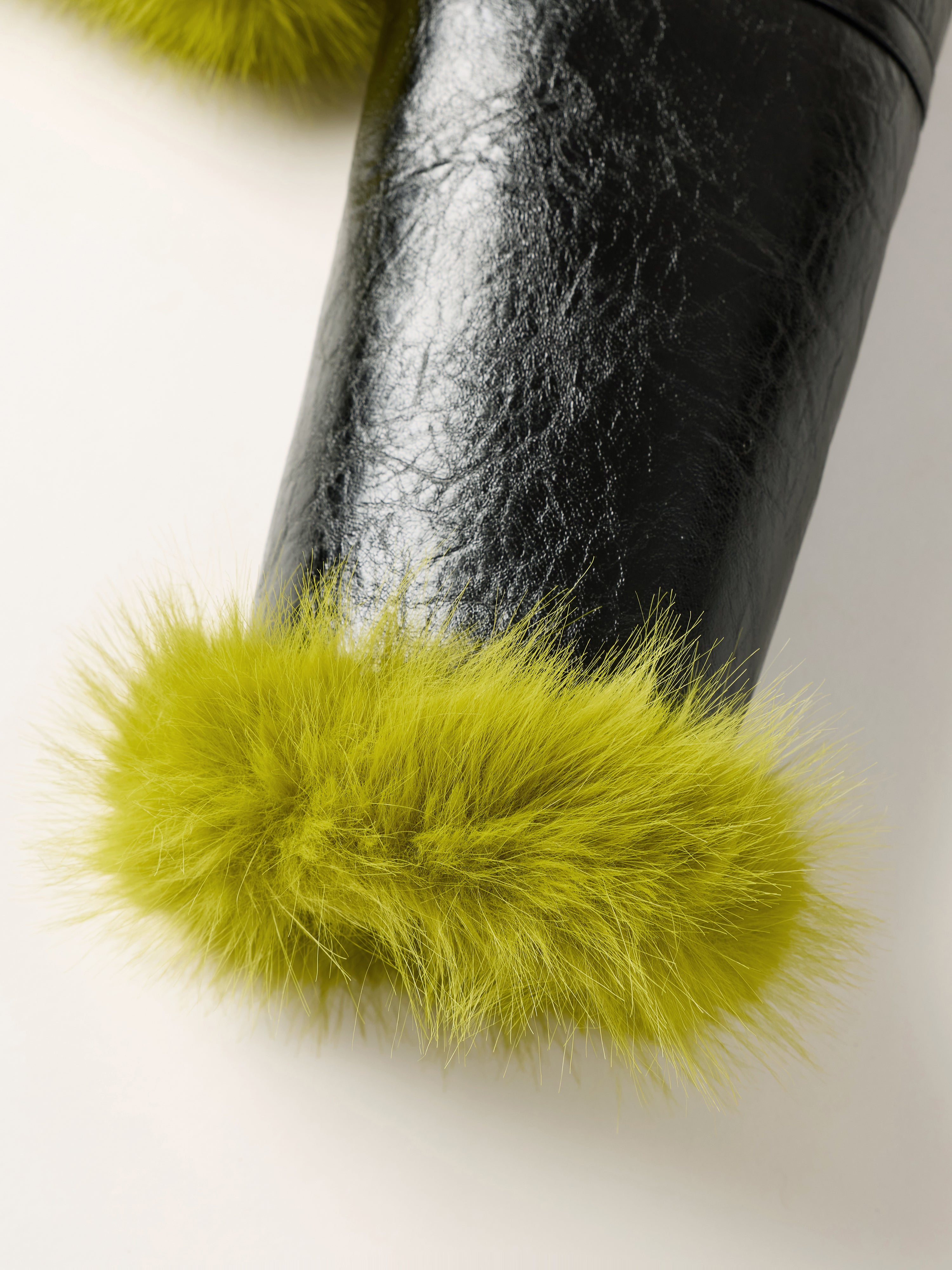 Aviator Cropped Jacket - Black Lime