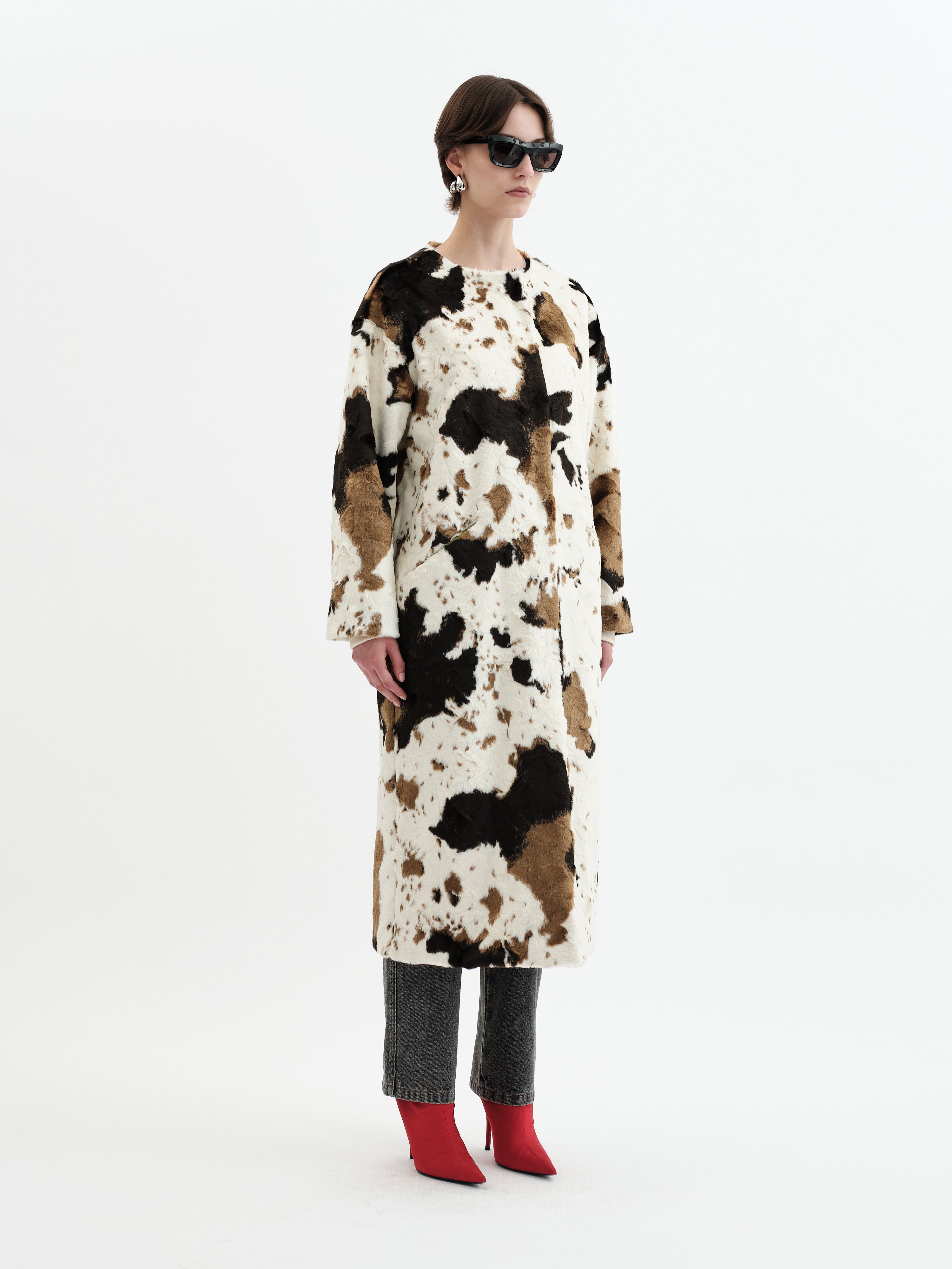 Arc Coat - Cow Print
