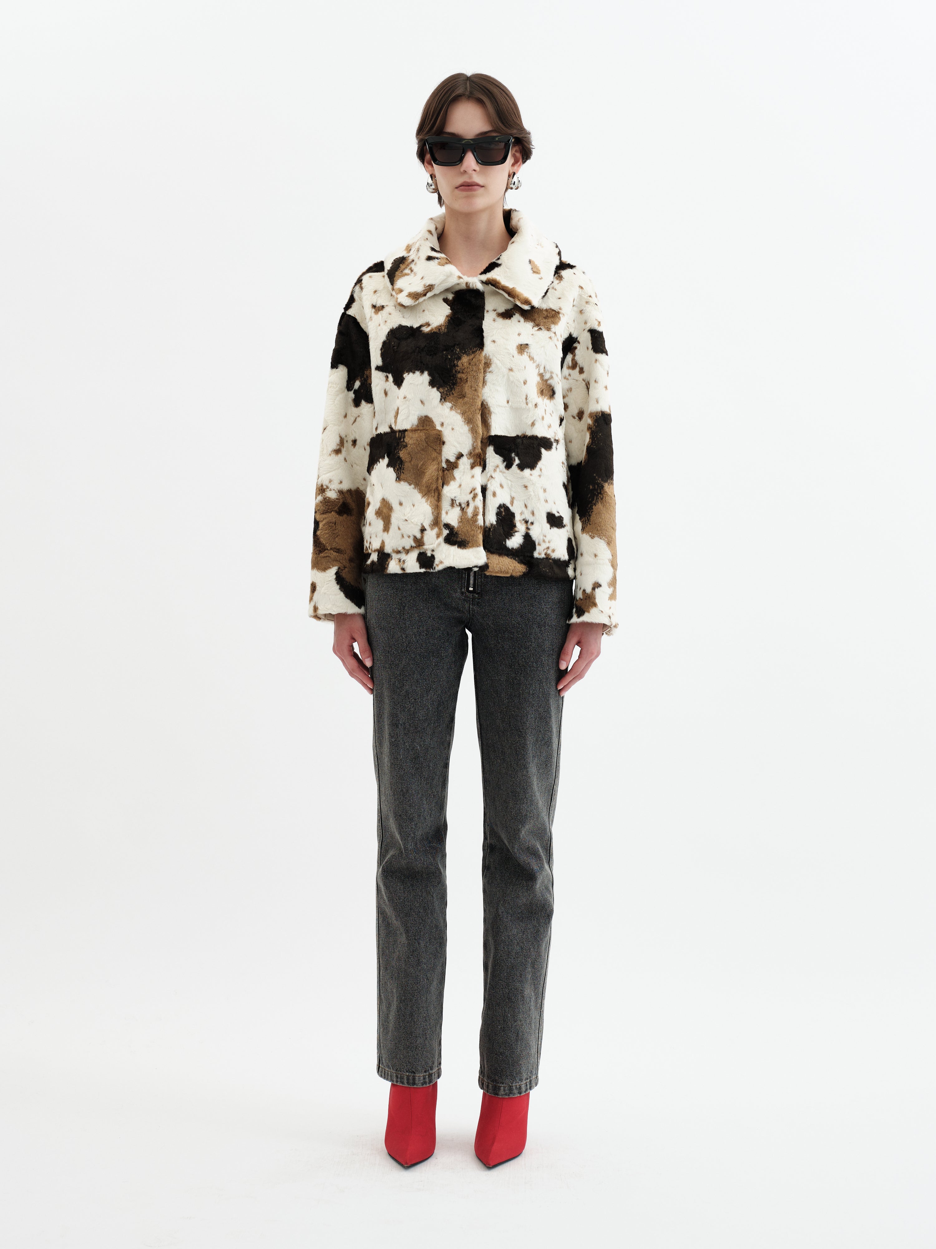 Traci Jacket - Cow Print