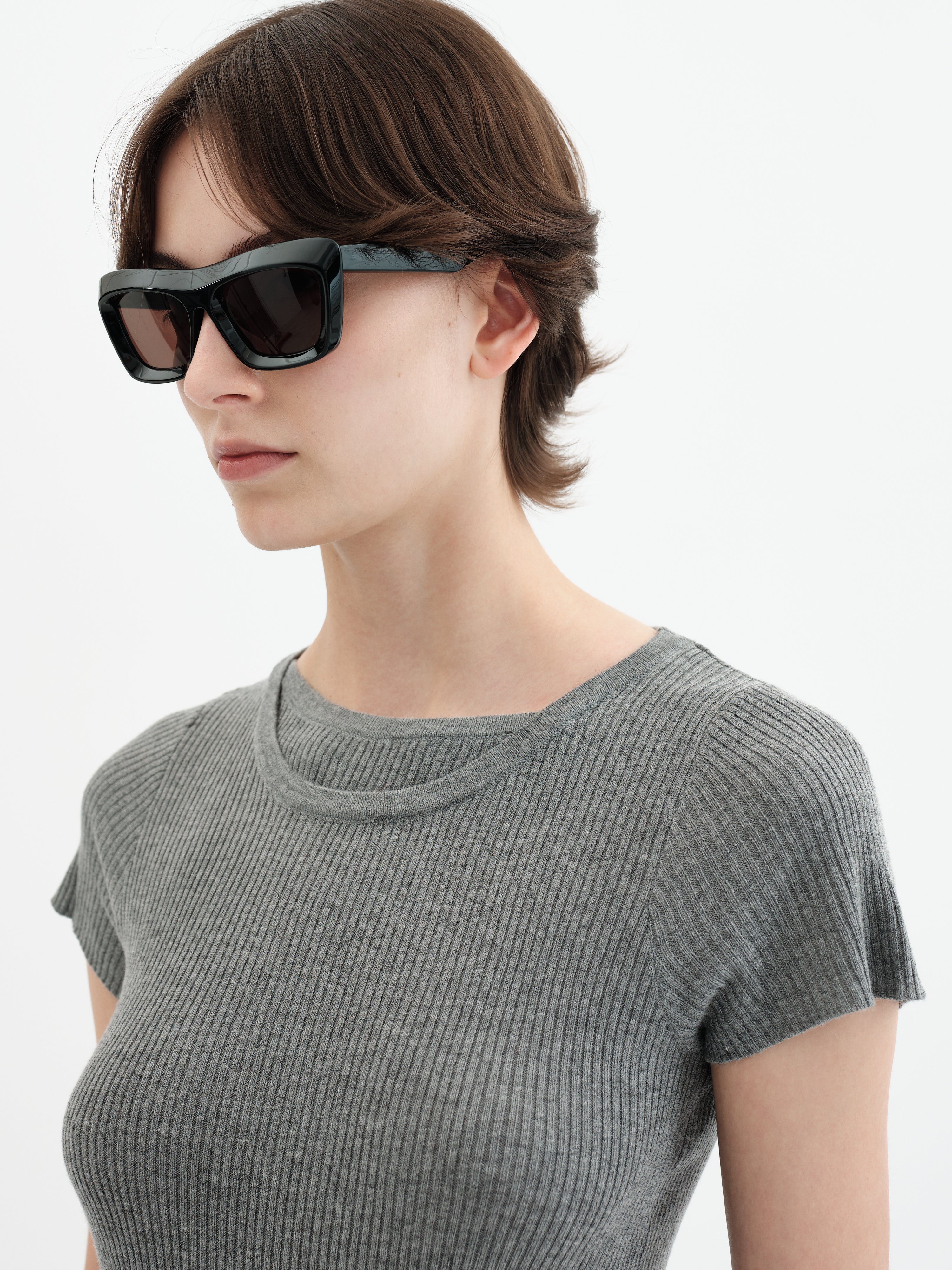 Twin Collar Top - Grey