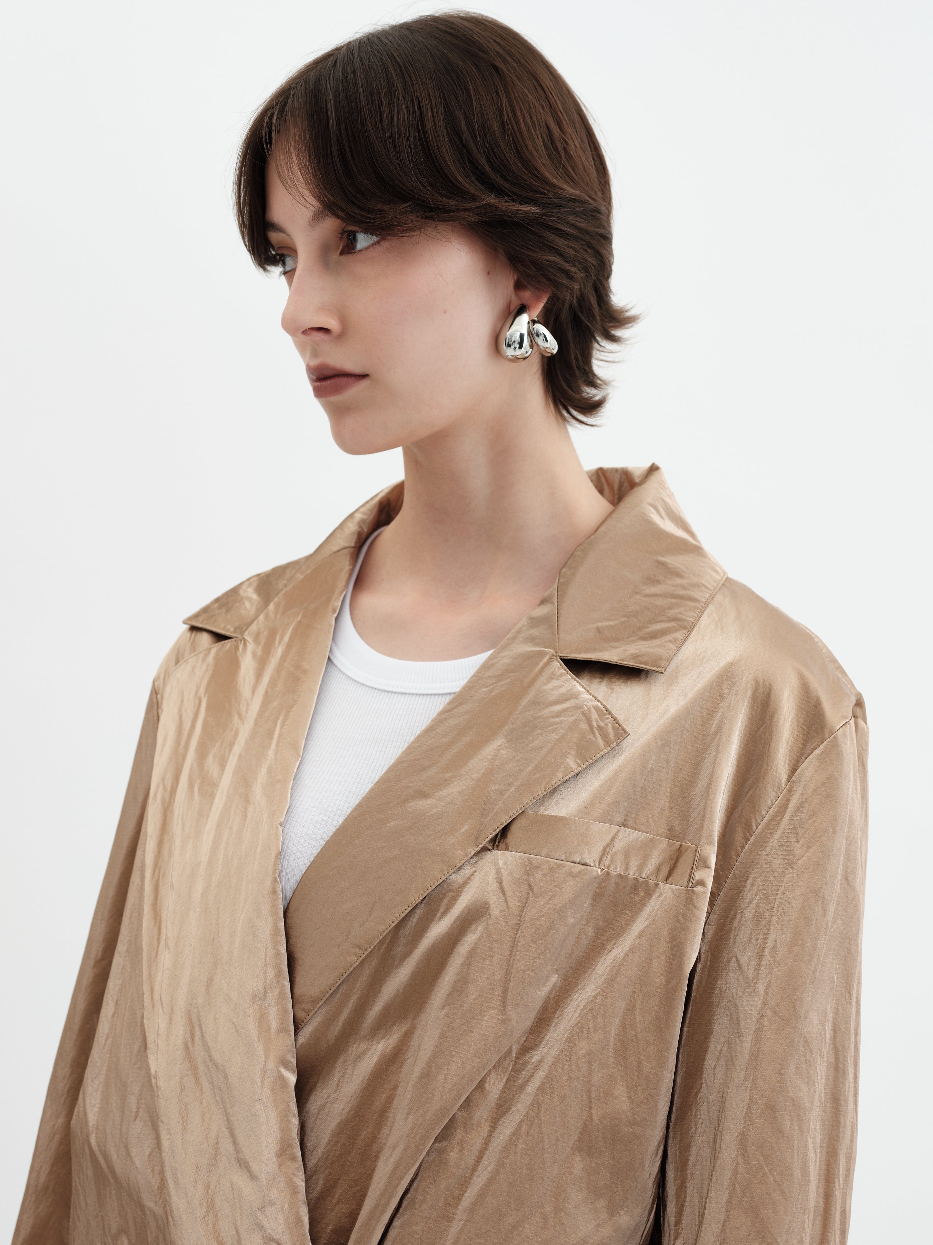 Twisted Long Blazer - Pink Gold