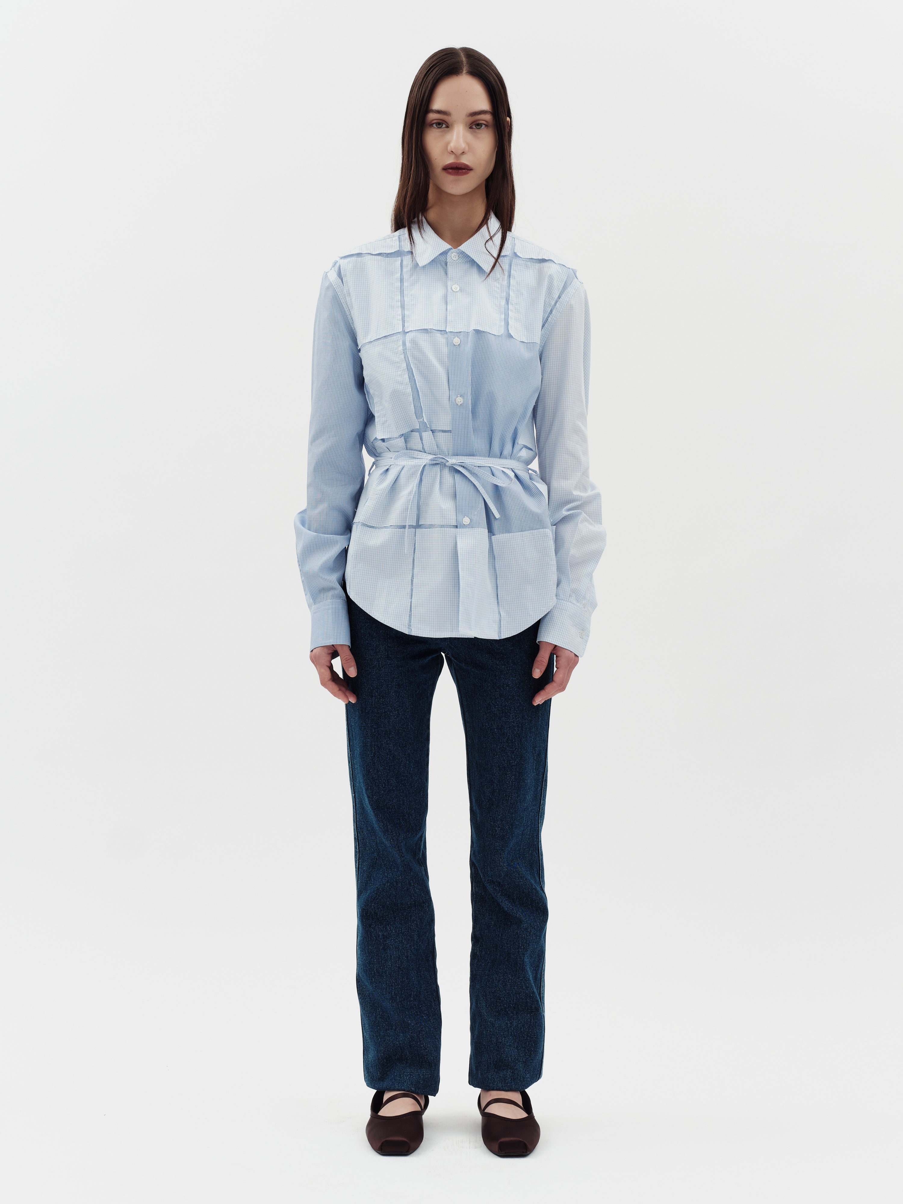Jakke Women's Tie Shirt - Blue Patch