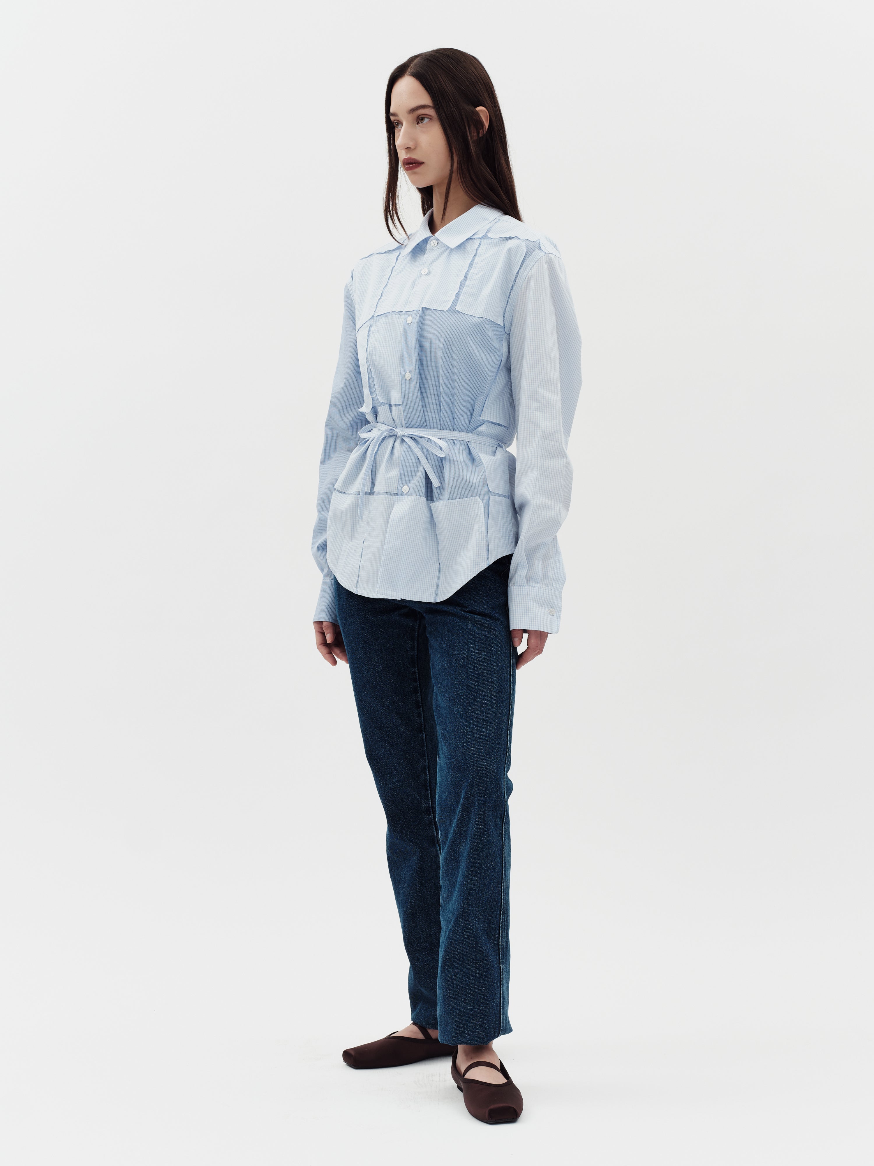Jakke Women's Tie Shirt - Blue Patch
