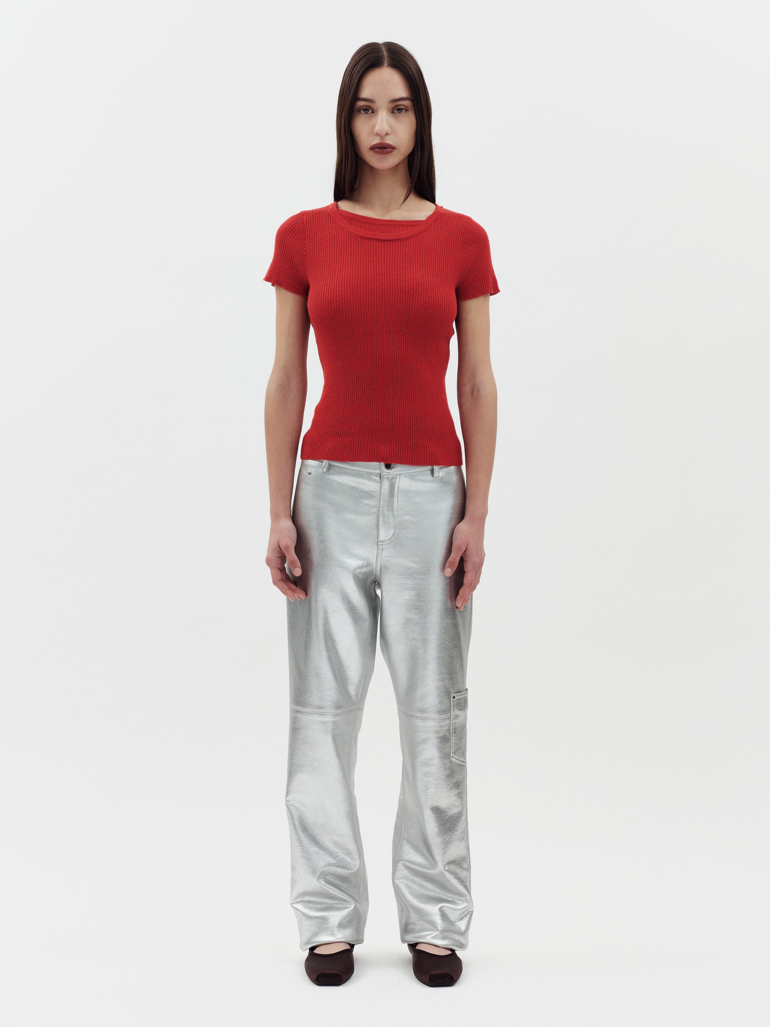 Jakke Women's Twin Collar Top - Red