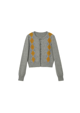 Cyra Cardigan - Grey Medallion