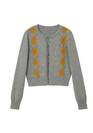 Cyra Cardigan - Grey Medallion