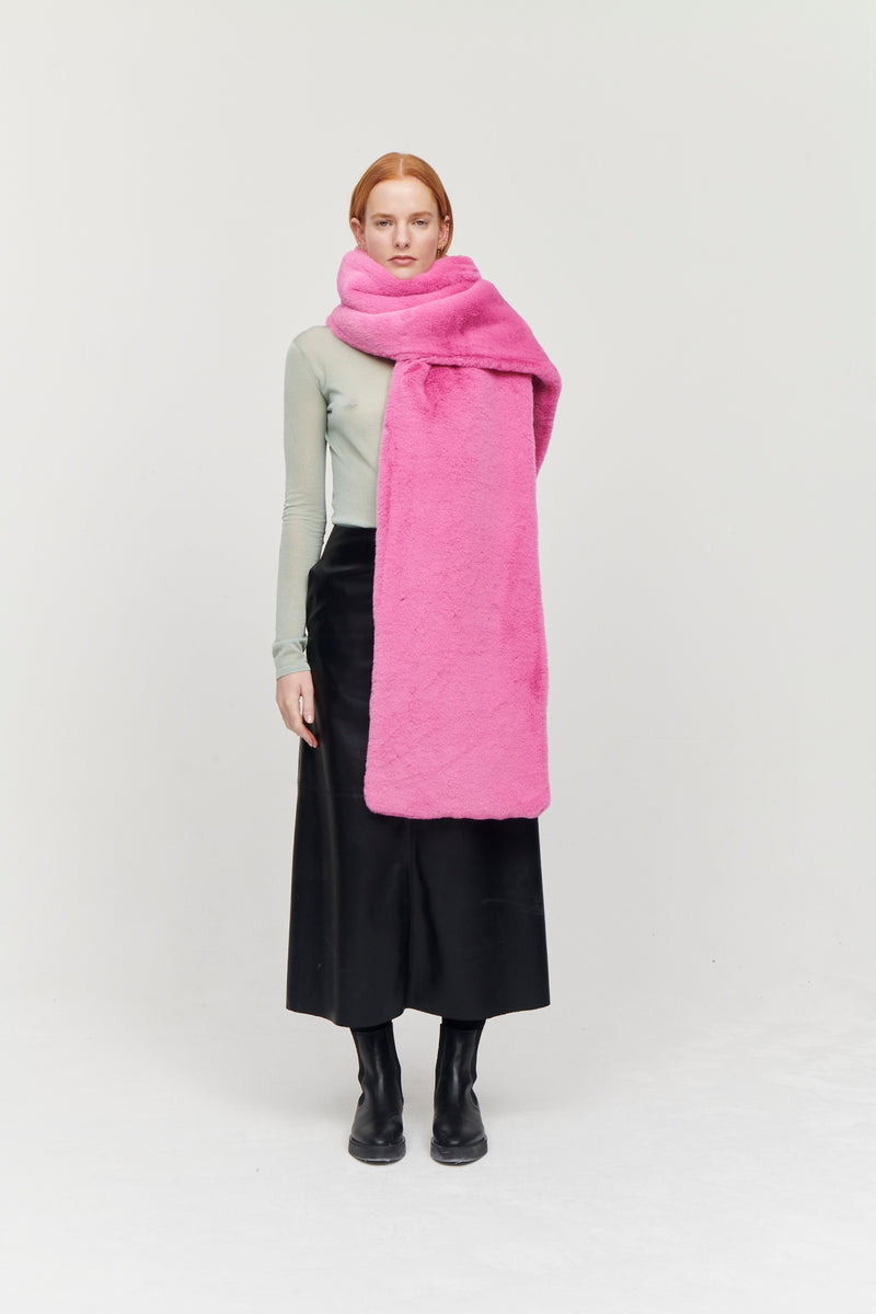 OLIVIA OVERSIZED SCARF BUBBLEGUM PINK – Jakke