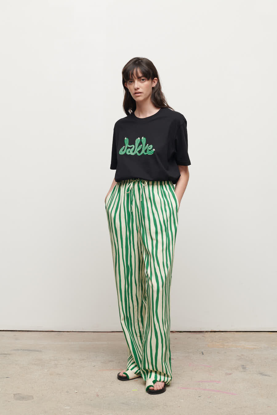 WILLOW TROUSER GREEN STRIPE