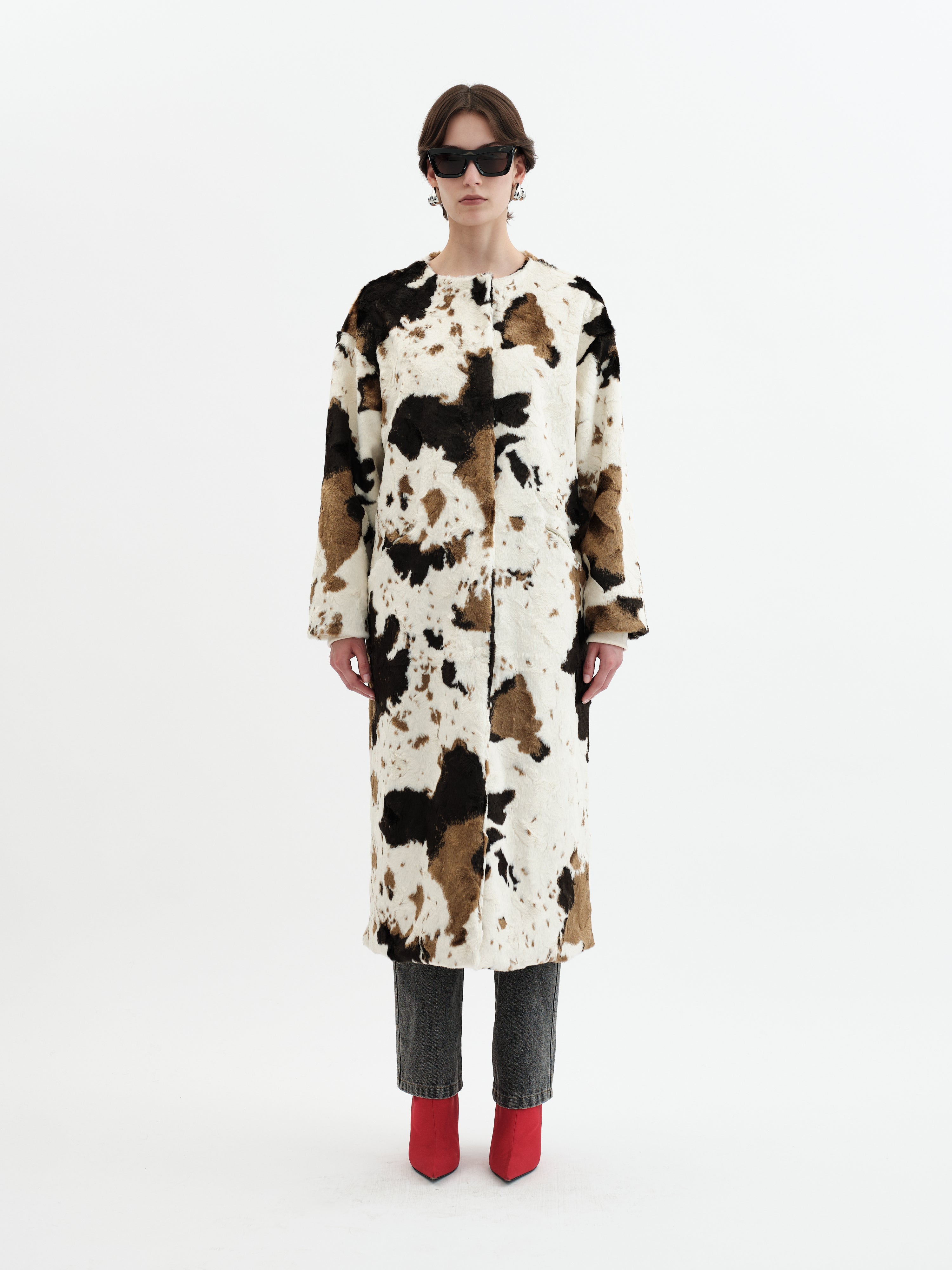Arc Coat - Cow Print
