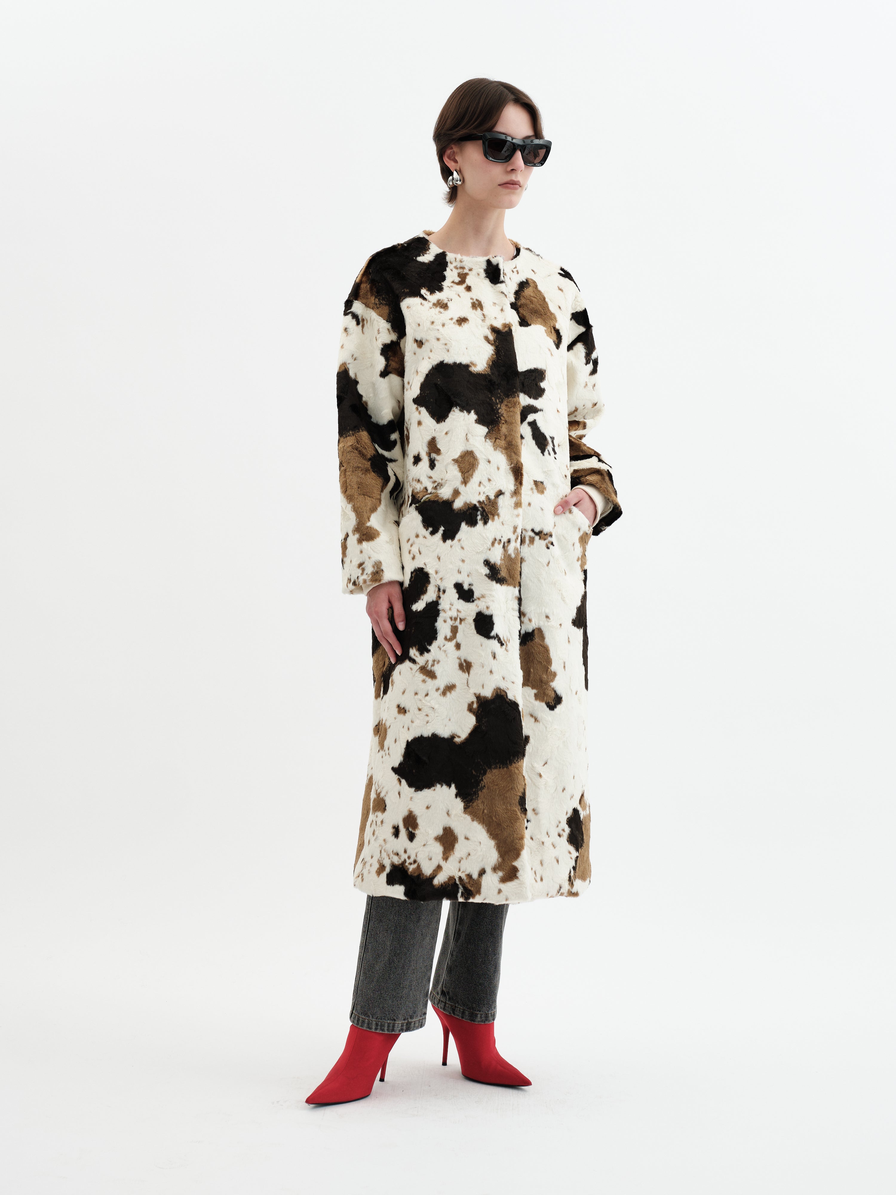 Arc Coat - Cow Print