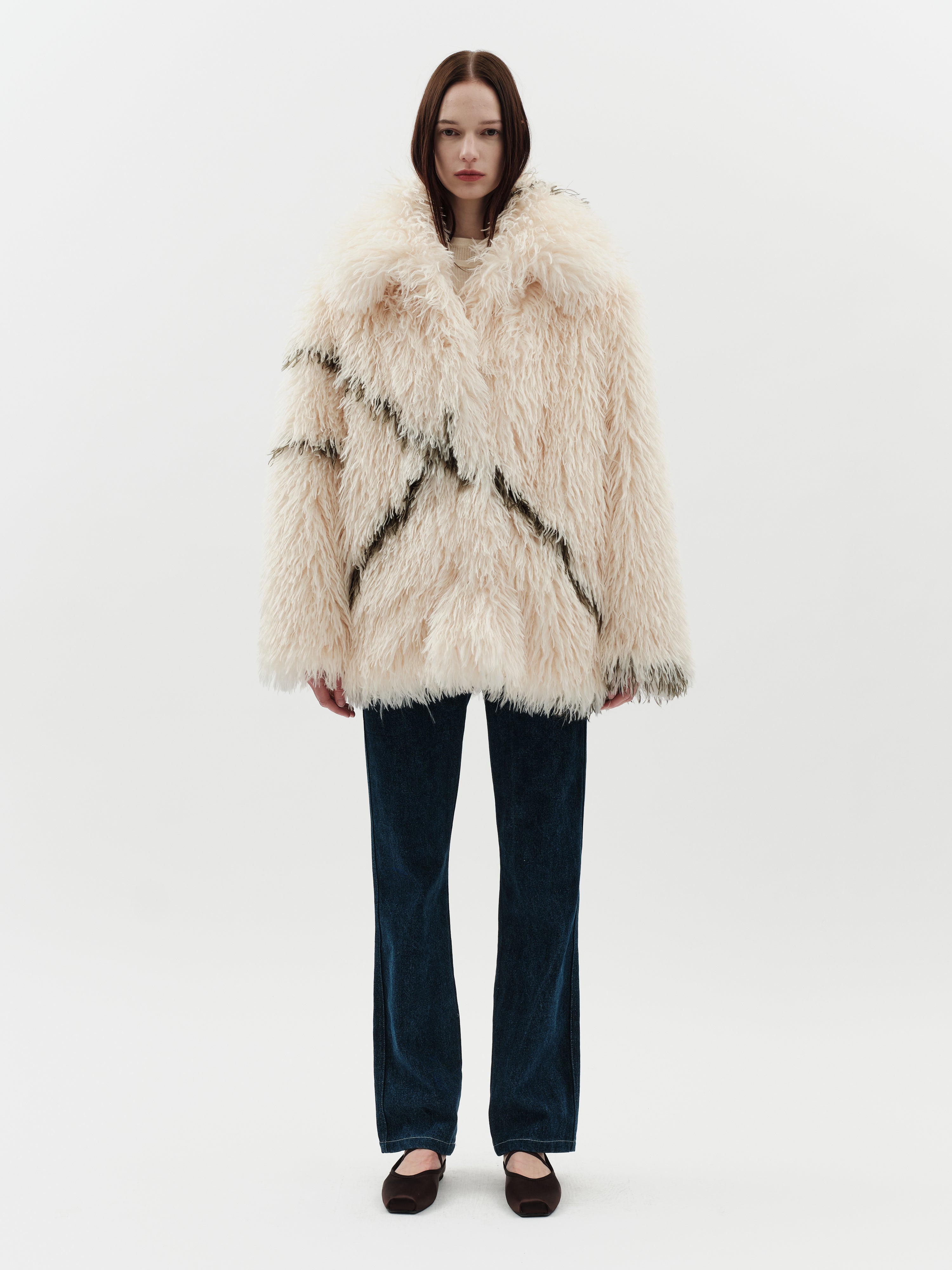 CLANE MIX FUR COCOON COAT アイボリー CLANE/クラネ/MIX FUR COCOON COAT - メルカリ