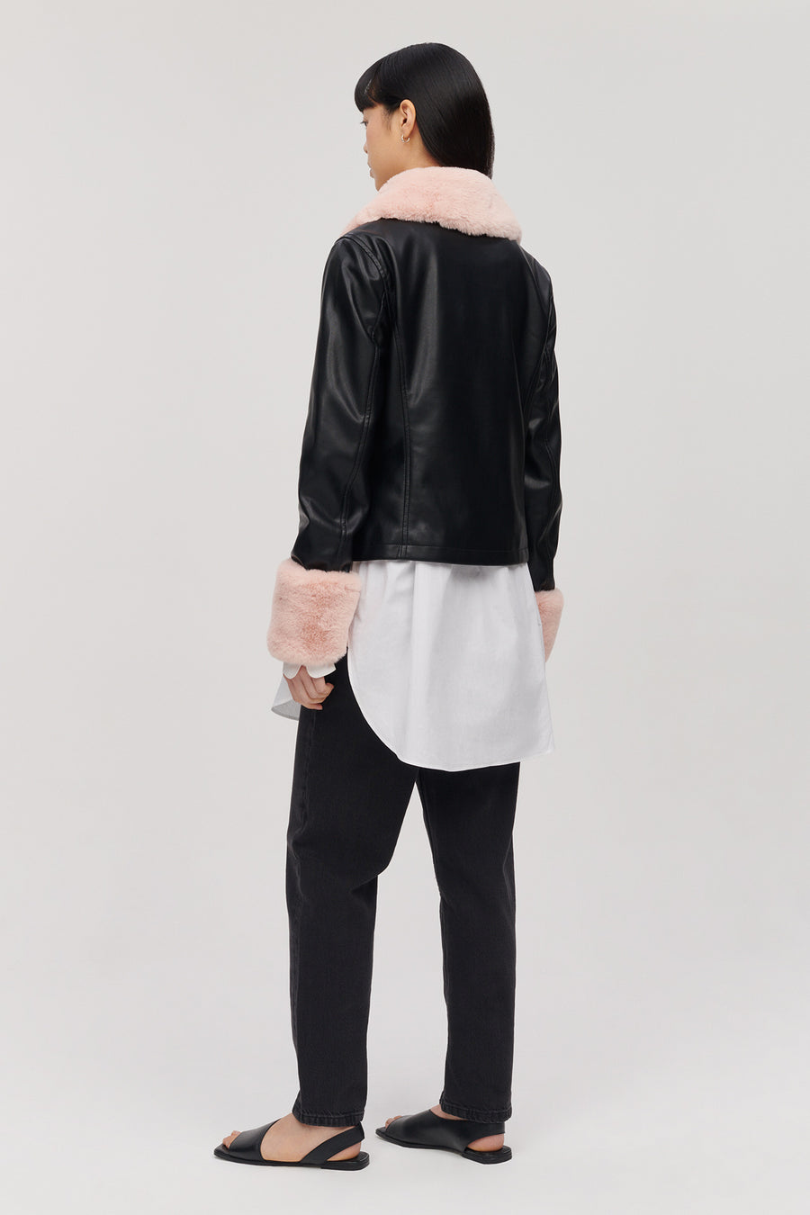 BRITTANY JACKET SOFT PINK AND BLACK