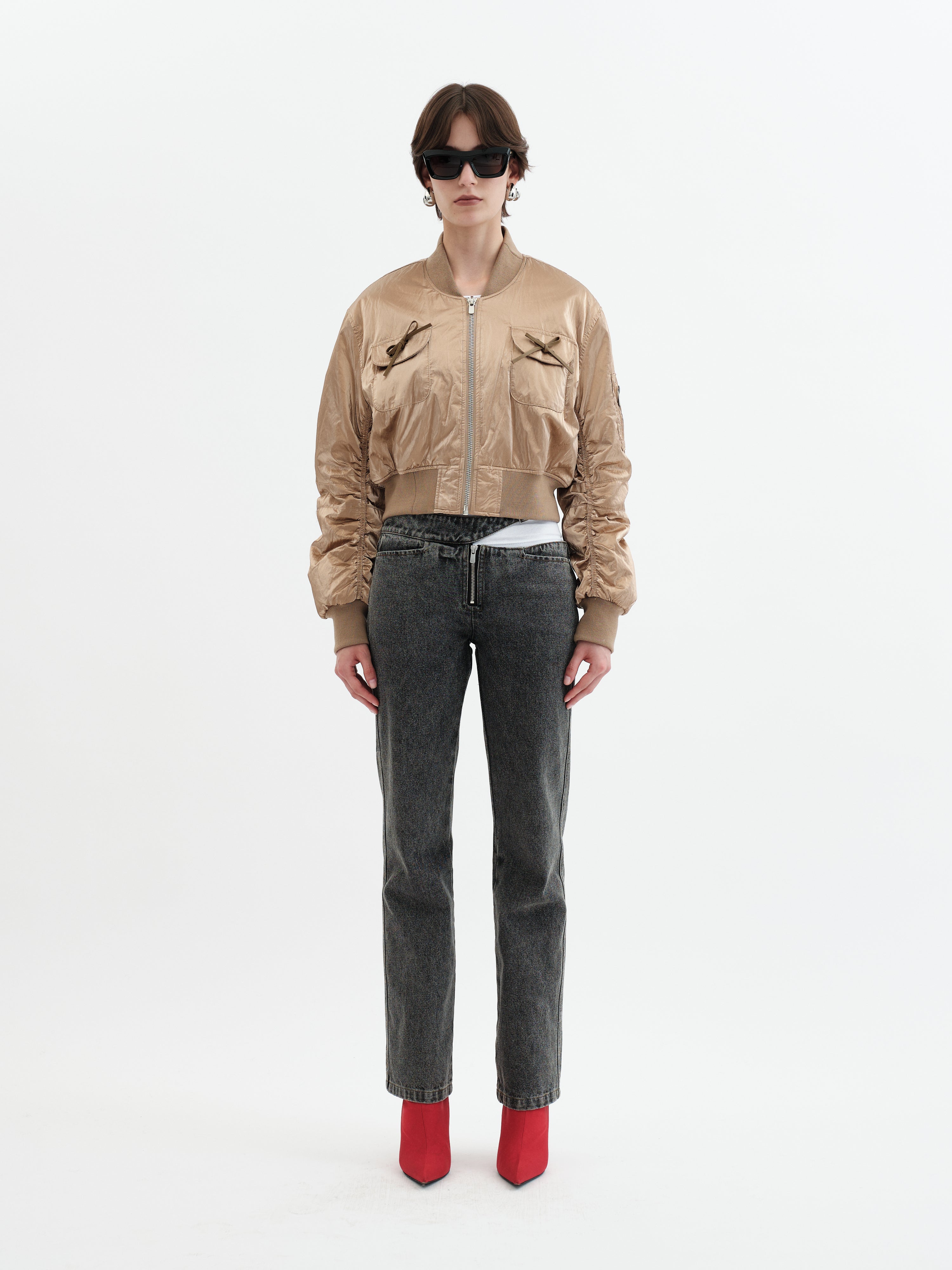 Lola Bomber Jacket - Pink Gold