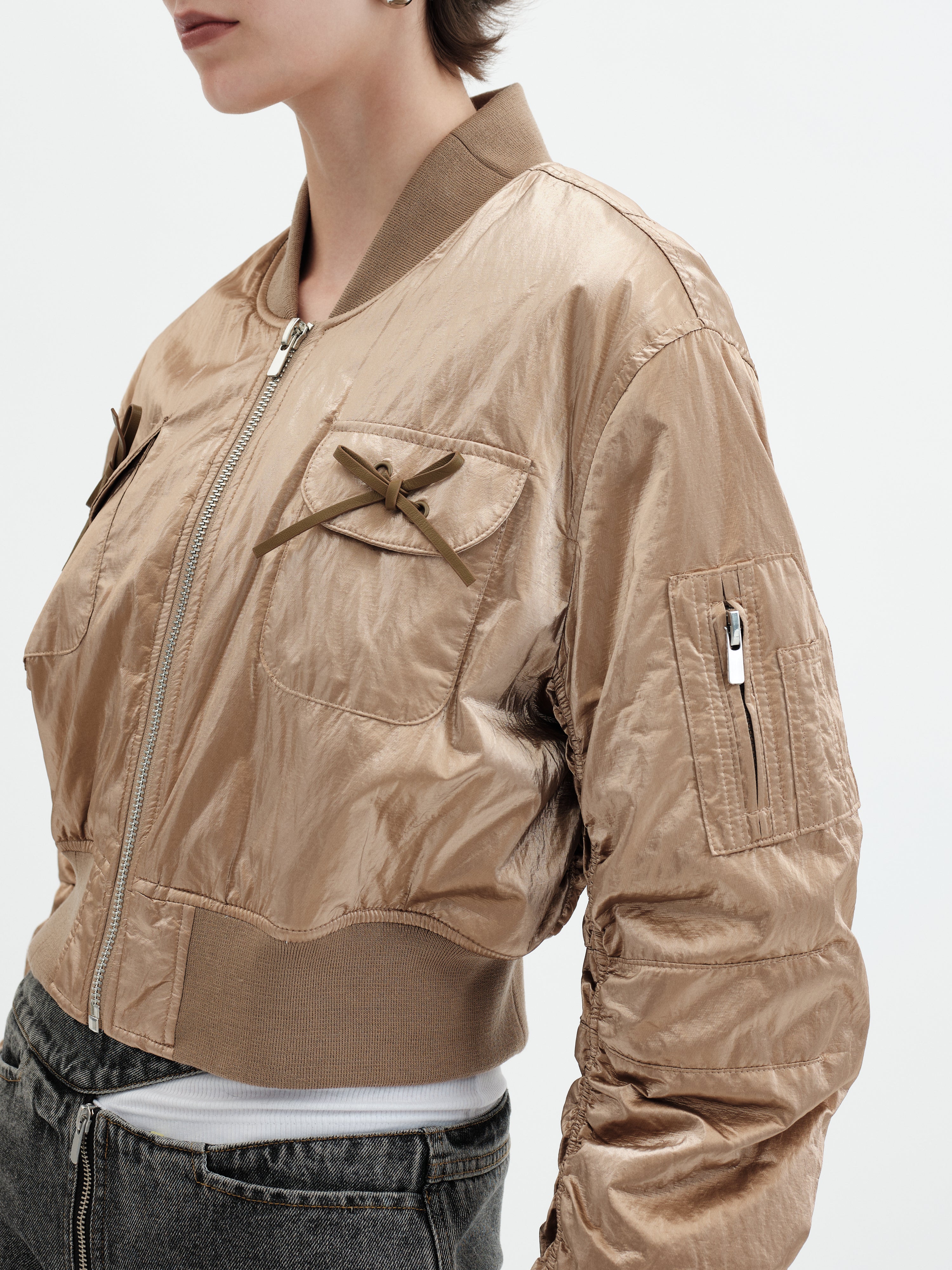 Lola Bomber Jacket - Pink Gold