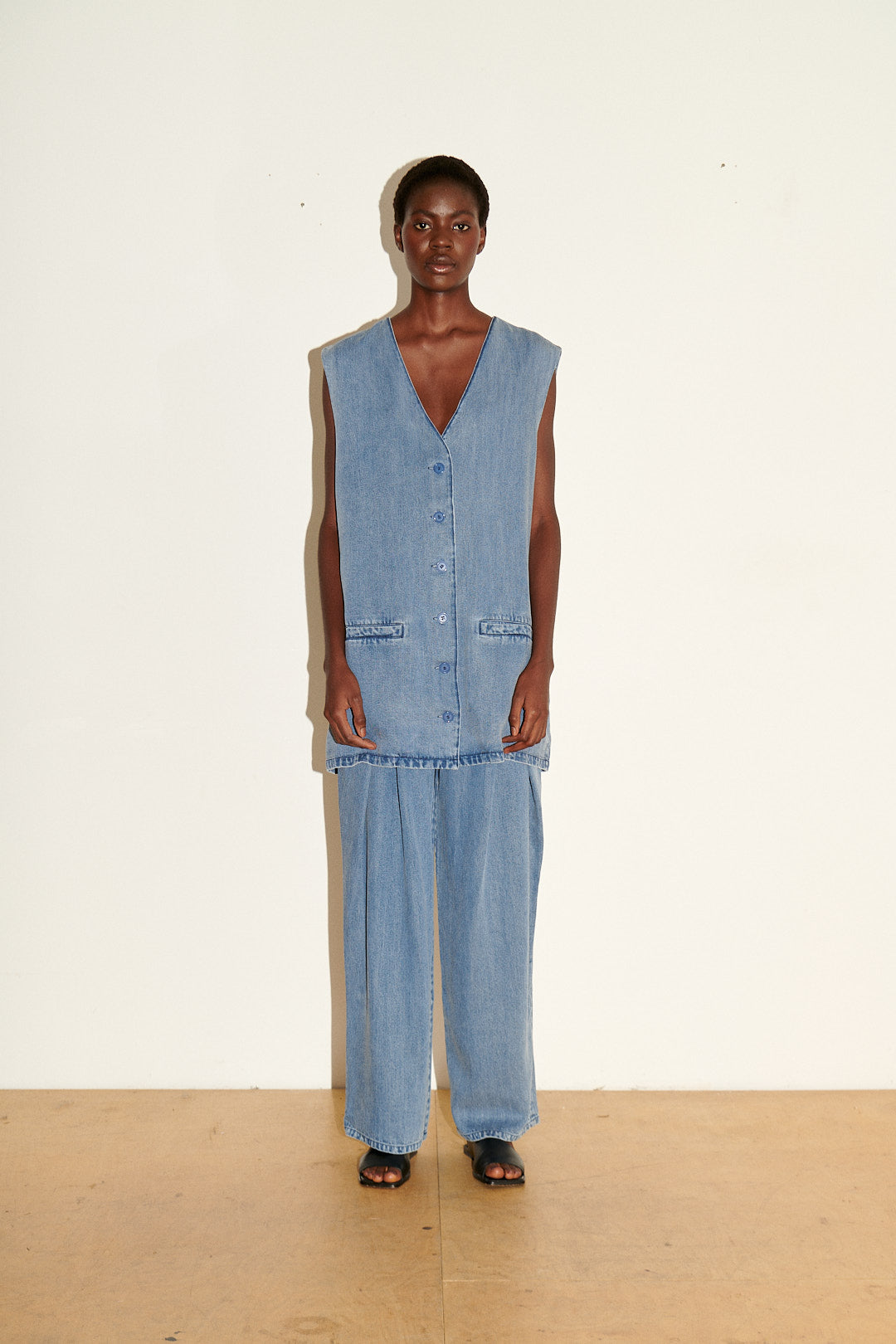 STELLA WAISTCOAT DENIM