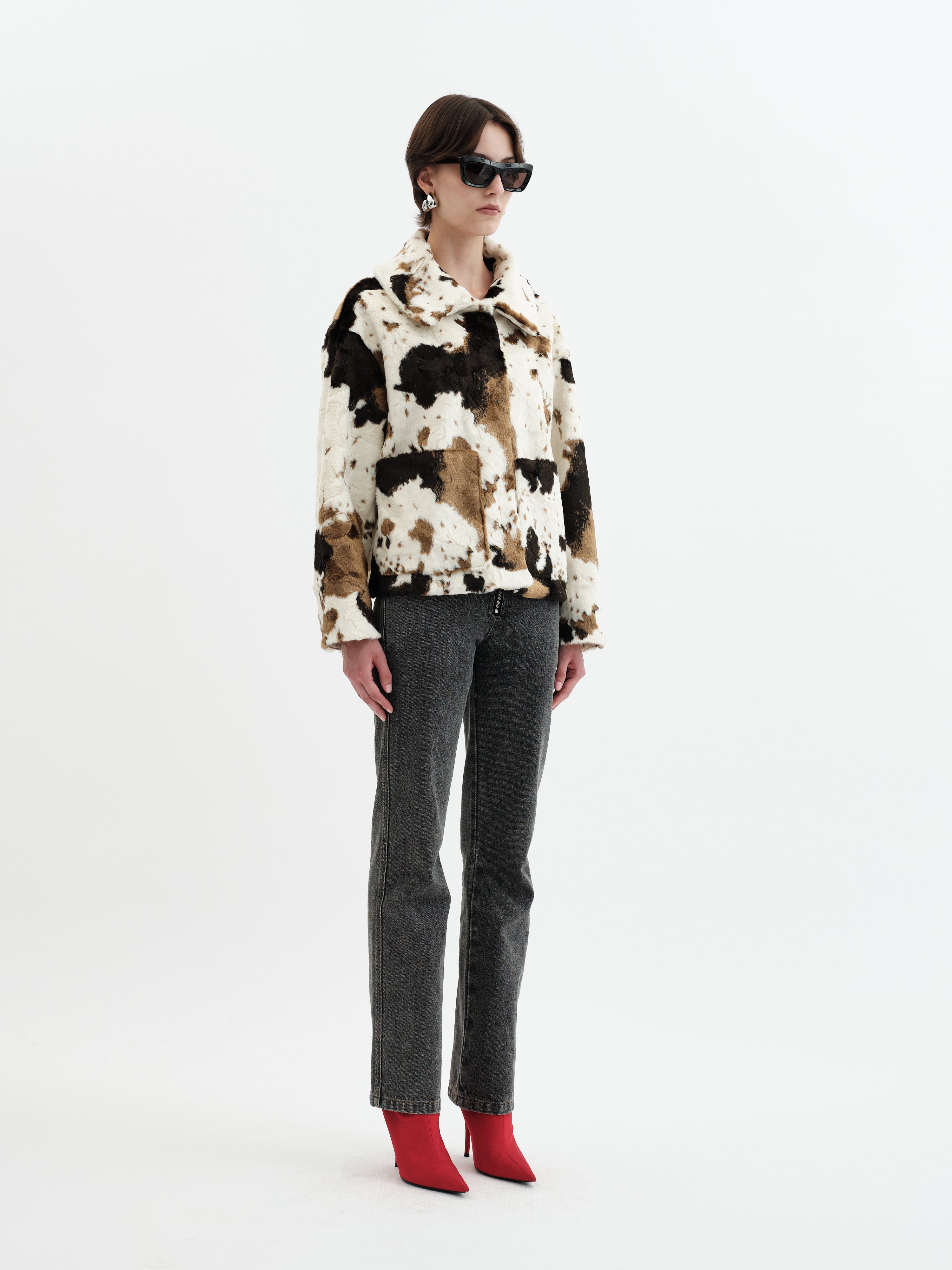 Traci Jacket - Cow Print