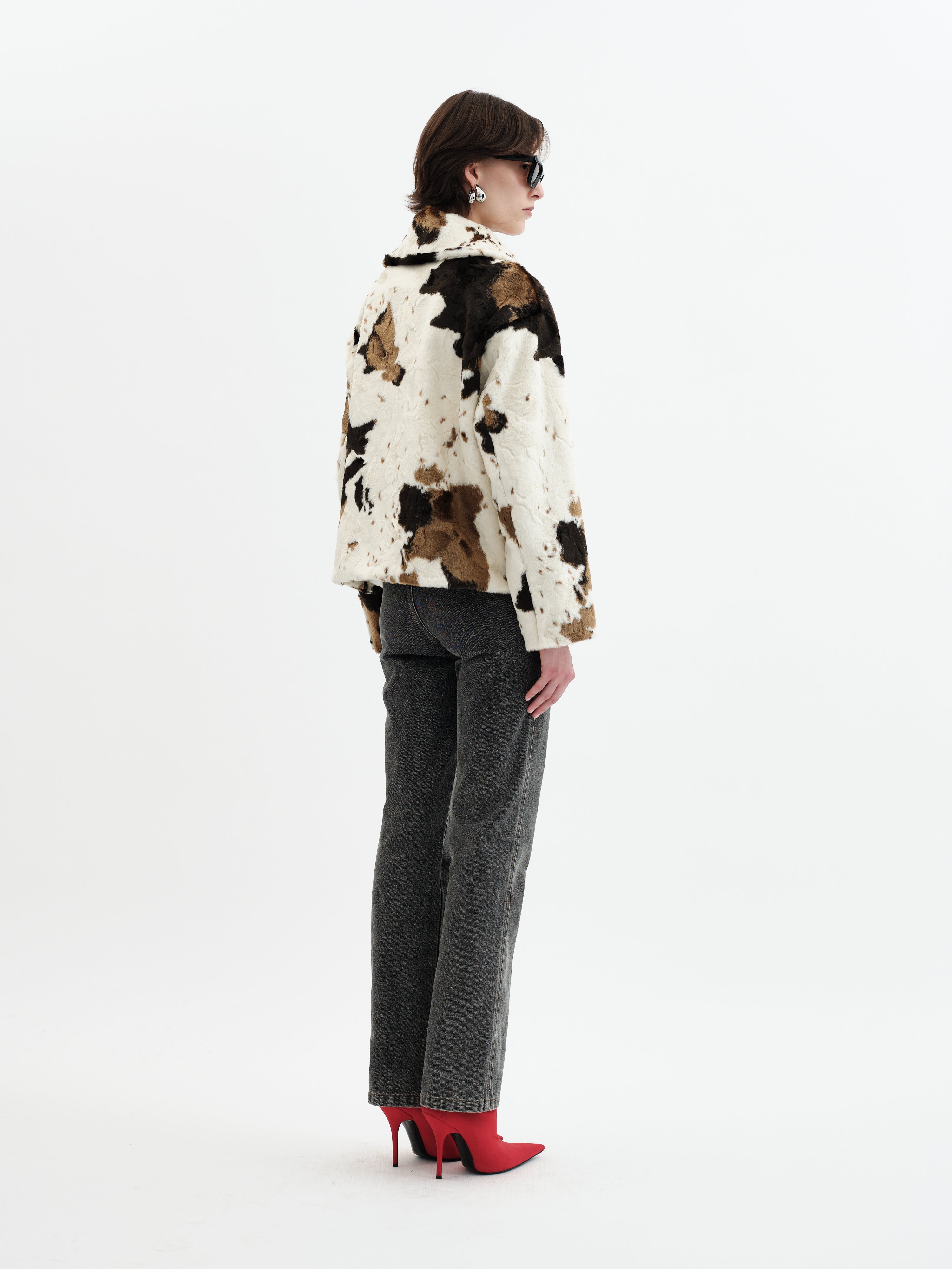 Traci Jacket - Cow Print