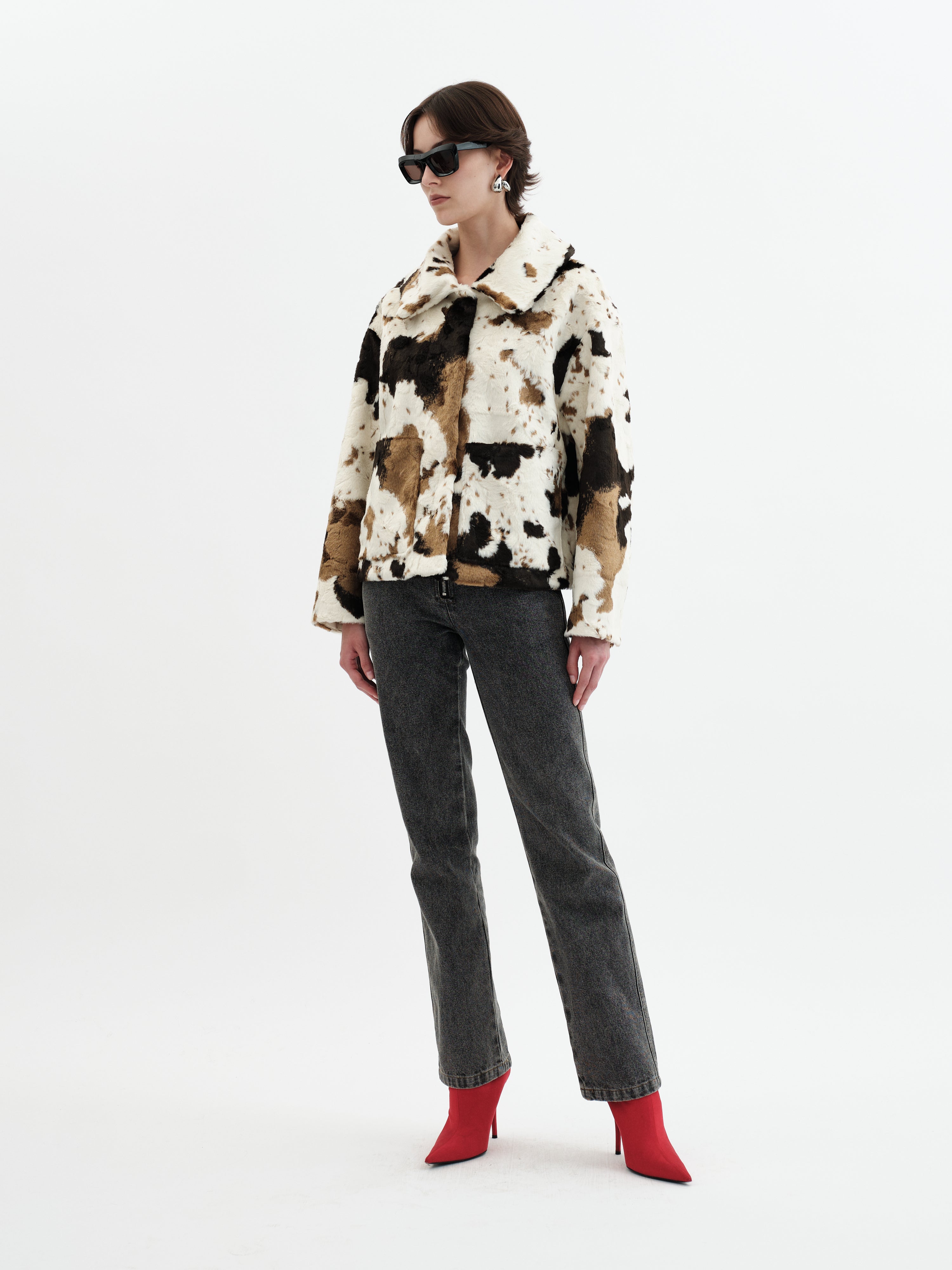 Traci Jacket - Cow Print
