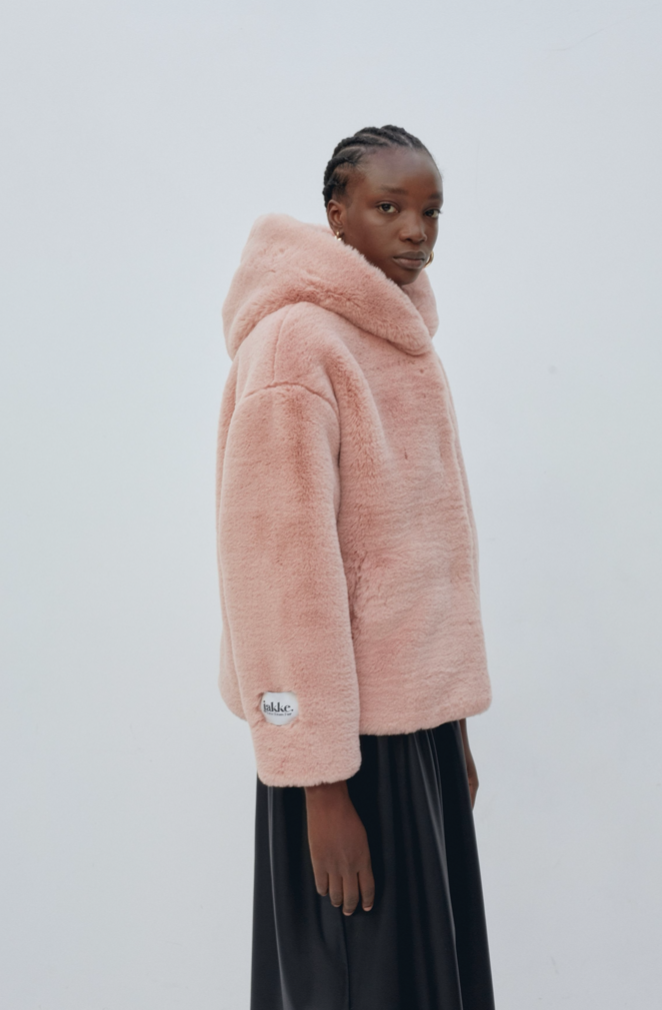 DAISY FAUX FUR COAT PINK
