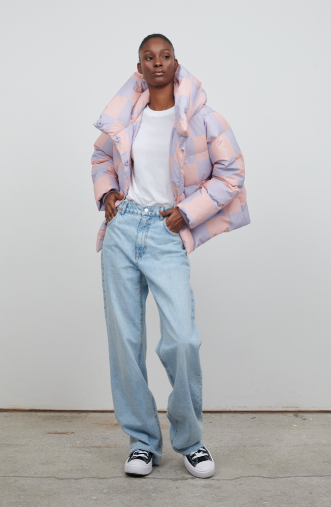 Pink puffer jacket sales zara