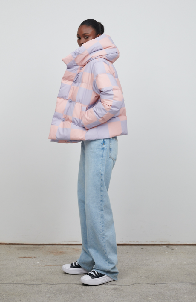 PATRICIA PUFFER PINK CHECKERBOARD