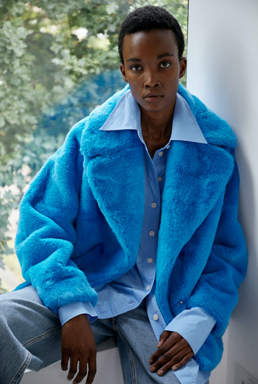 Faux fur coat without sleeves hotsell